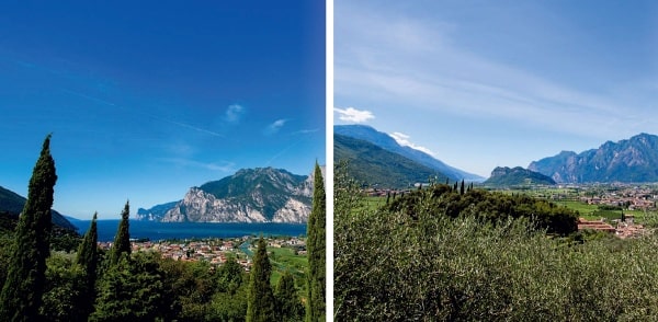 Výhled z olivových hájů Frantoio di Garda